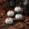 4Pcs White and Gold Halloween Pumpkin Decor, Modern White Pumpkins